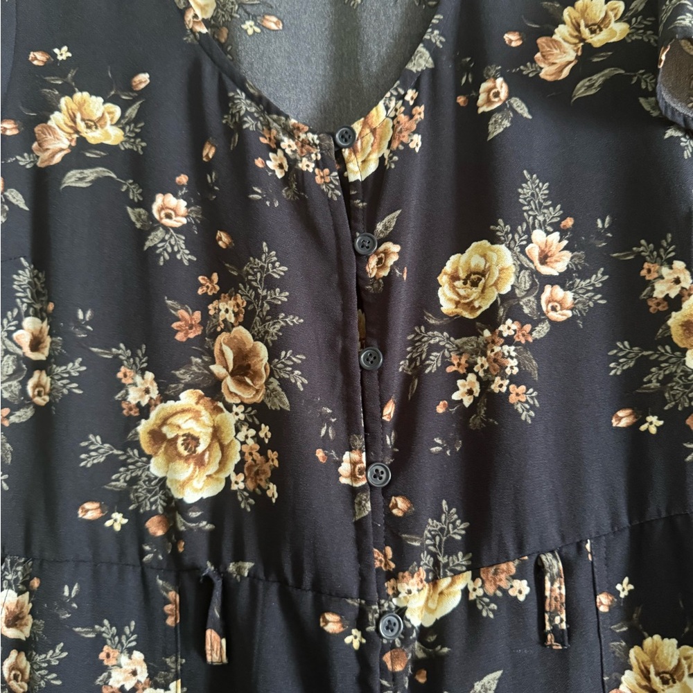 Floral Button-Up Jumpsuit